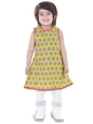 green cotton aline kurti - 15027923 - Standard Image - 4