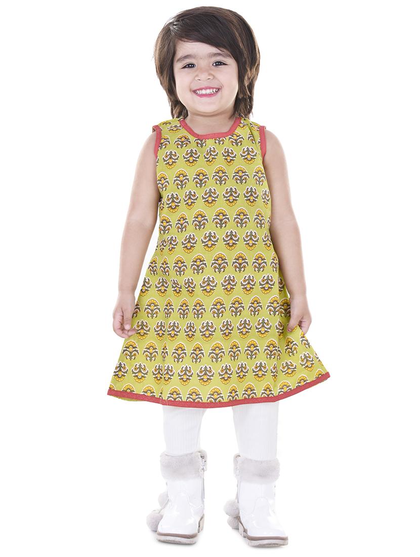 green cotton aline kurti - 15027923 - Zoom Image - 4