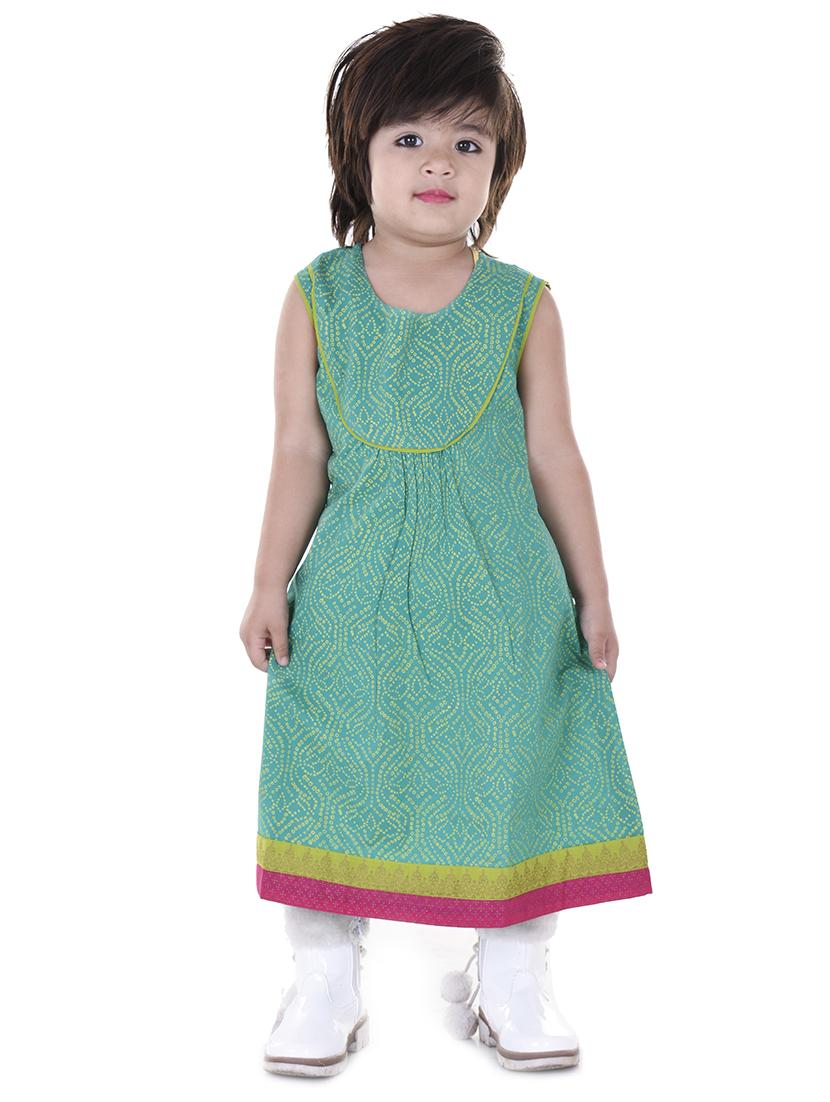 green cotton aline kurti - 15027924 - Zoom Image - 4