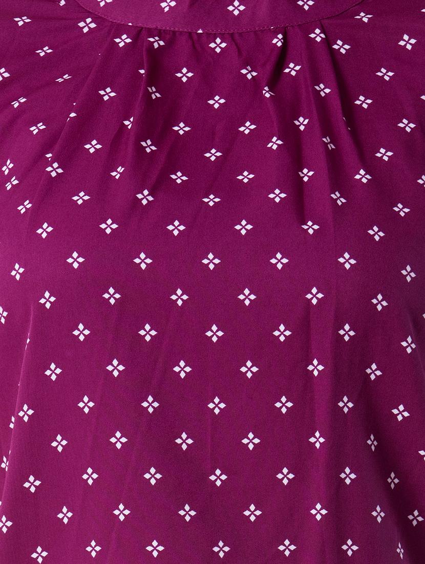 purple crepe printed top - 15028184 - Zoom Image - 4