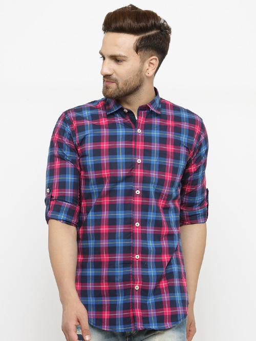 blue cotton casual shirt - 15028915 - Standard Image - 1