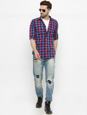 blue cotton casual shirt - 15028915 - Standard Image - 4