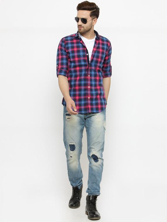 blue cotton casual shirt - 15028915 - Zoom Image - 4