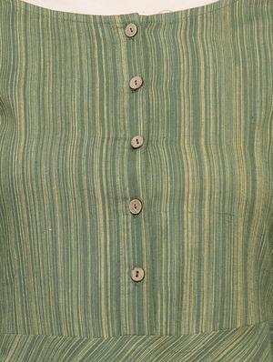 green cotton high low kurta - 15029886 - Standard Image - 4