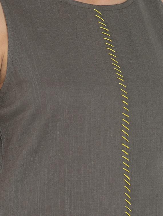 grey cotton asymmetric dress - 15030251 - Zoom Image - 4