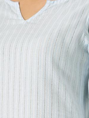 light blue cotton shift dress - 15030294 - Standard Image - 4