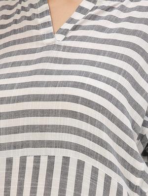 grey striped cotton maxi dress - 15030298 - Standard Image - 4