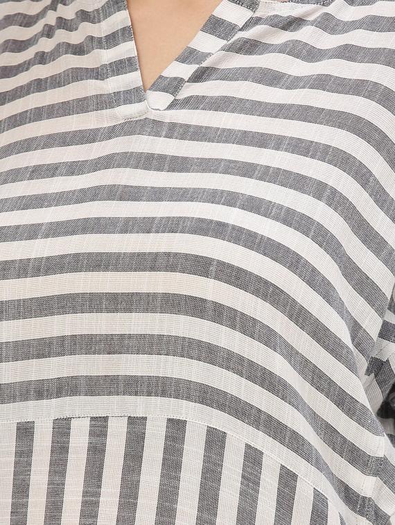 grey striped cotton maxi dress - 15030298 - Zoom Image - 4