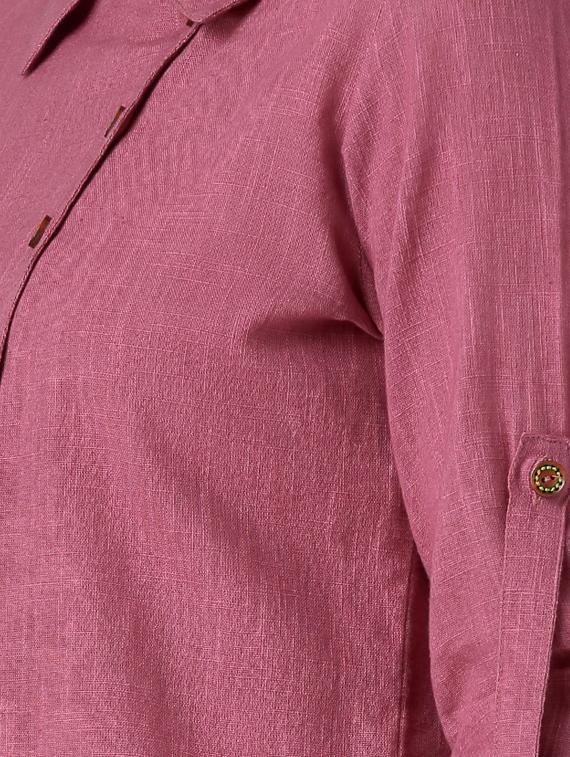 solid pink cotton shirt - 15030388 - Zoom Image - 4