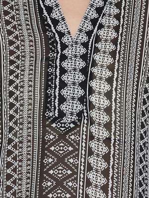 black printed georgette top - 15030419 - Standard Image - 4