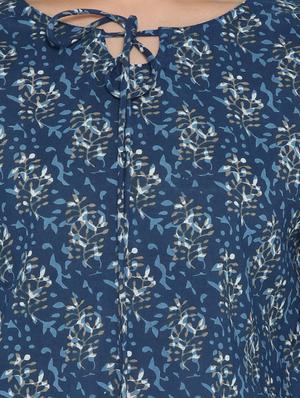blue printed cotton top - 15030422 - Standard Image - 4