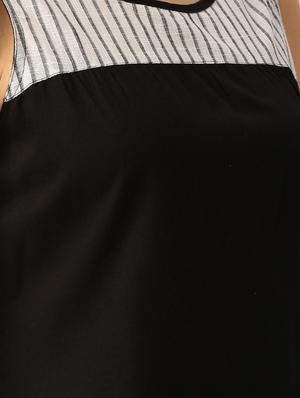 black striped rayon top - 15030430 - Standard Image - 4