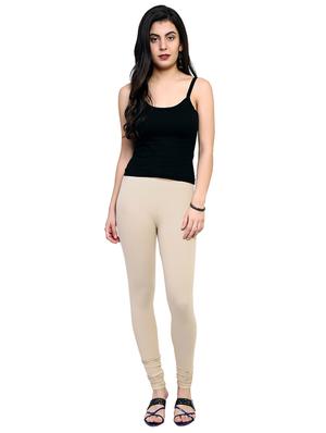 beige solid leggings - 15030596 - Standard Image - 4
