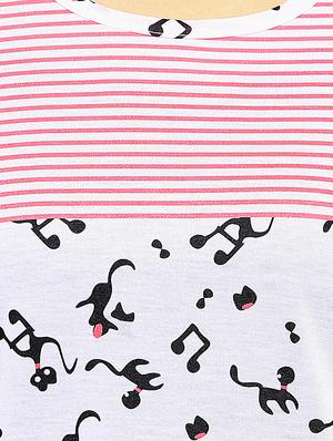 white printed nightwear pajama set - 15030639 - Standard Image - 4