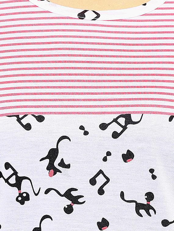 white printed nightwear pajama set - 15030639 - Zoom Image - 4
