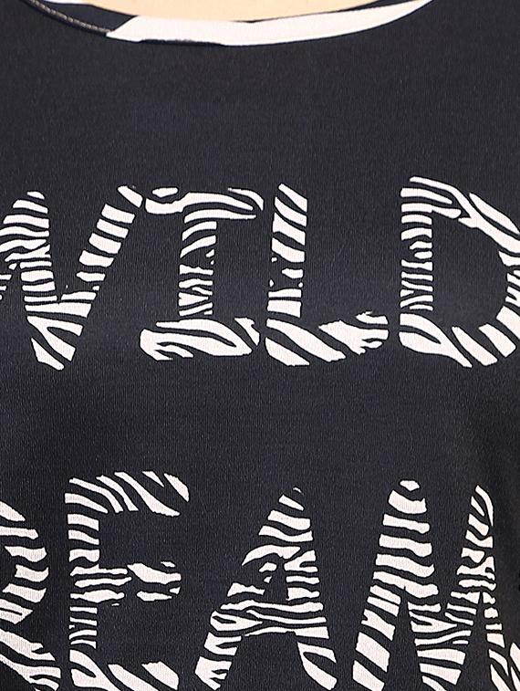 black animal printed nightwear pajama set - 15030643 - Zoom Image - 4