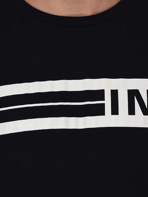 black cotton chest print tshirt - 15030767 - Standard Image - 4