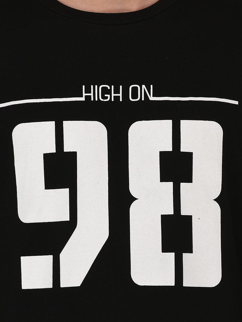 black cotton chest print tshirt - 15030768 - Zoom Image - 4