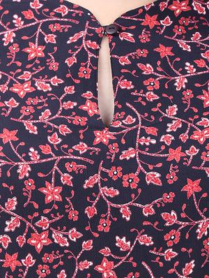 navy blue viscose printed top - 15030795 - Standard Image - 4