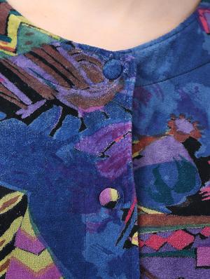 blue printed velvet tunic - 15030803 - Standard Image - 4