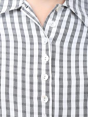 white viscose checkered shirt - 15030810 - Standard Image - 4