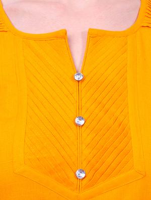 yellow cotton solid kurta - 15030860 - Standard Image - 4