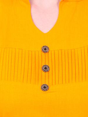 yellow cotton solid kurta - 15030862 - Standard Image - 4