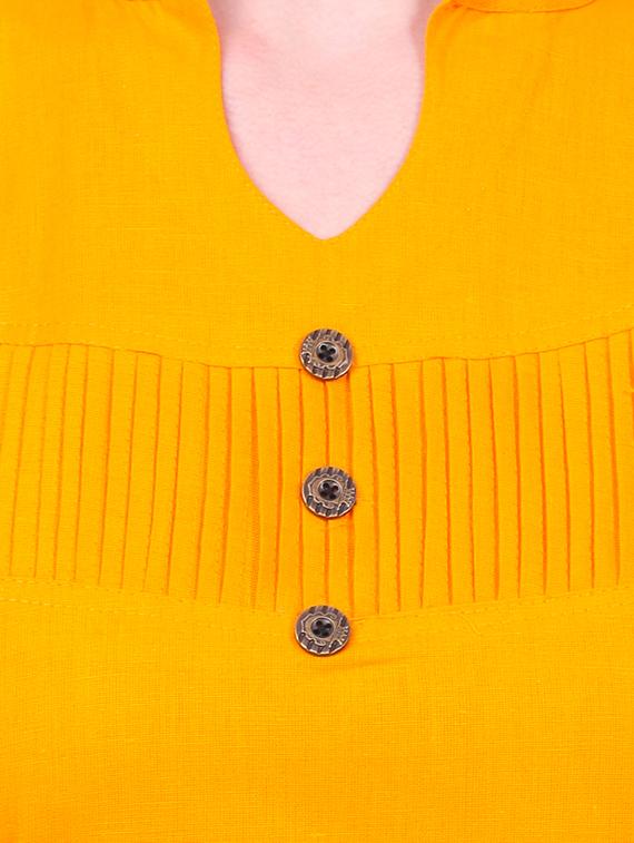 yellow cotton solid kurta - 15030862 - Zoom Image - 4