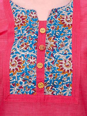 pink cotton straight kurta - 15030873 - Standard Image - 4