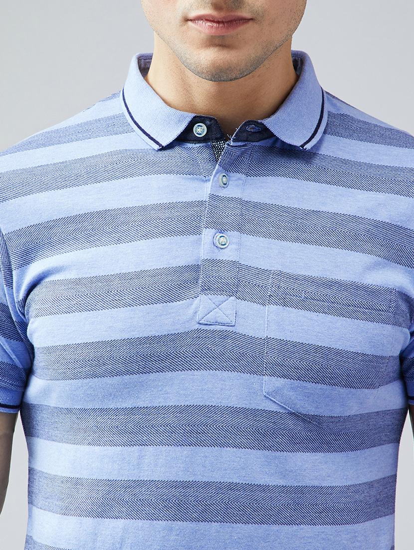 blue cotton striped t-shirt - 15030908 - Zoom Image - 4