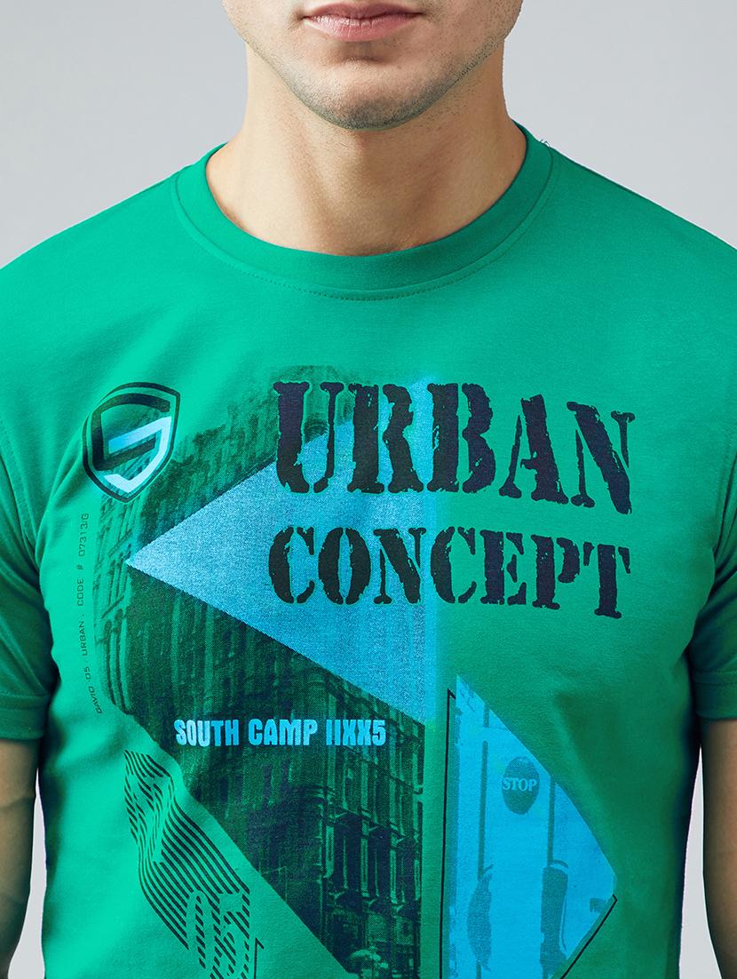 green cotton front print t-shirt - 15030941 - Zoom Image - 4