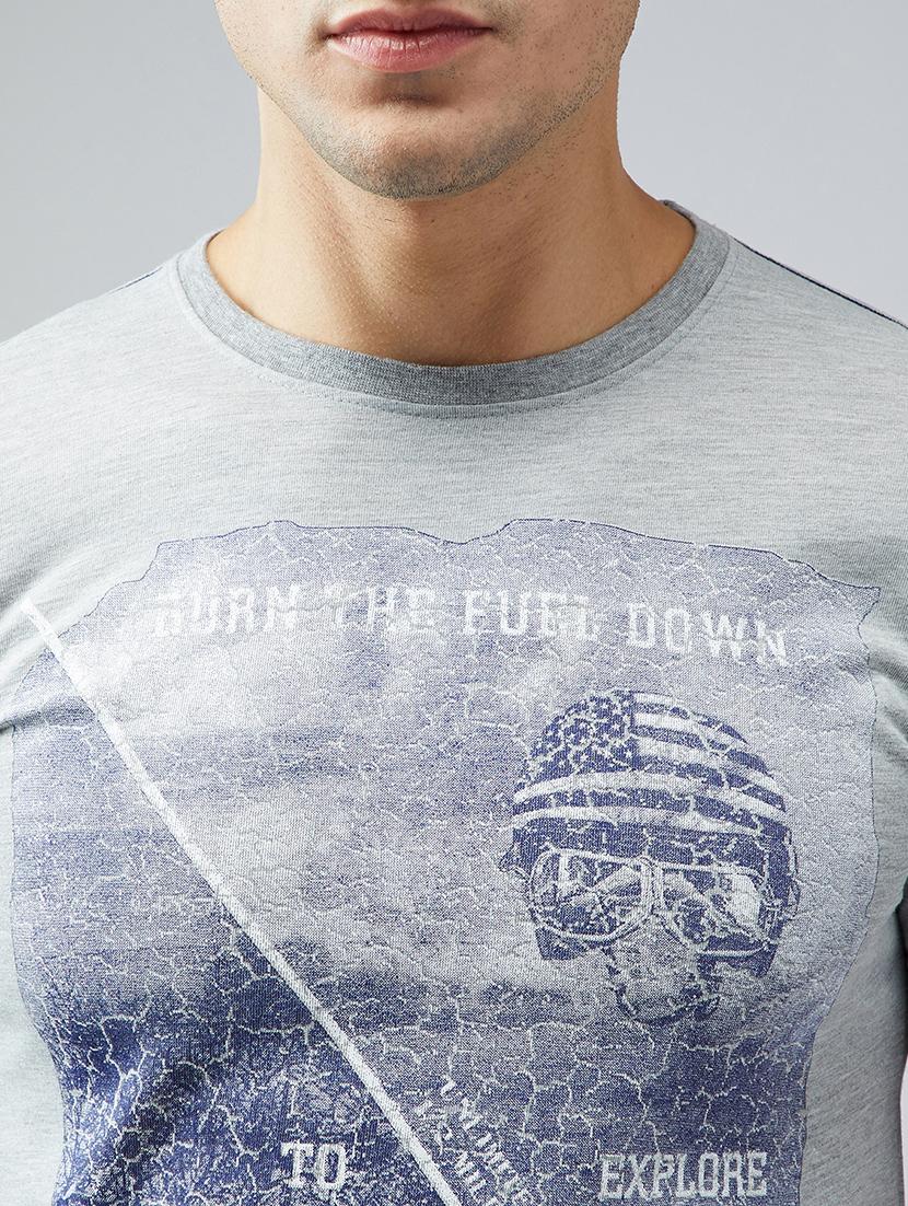 grey cotton front print t-shirt - 15030946 - Zoom Image - 4