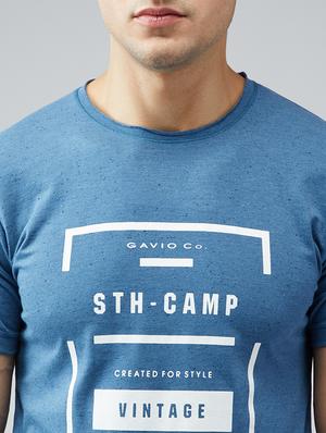 blue cotton chest print t-shirt - 15030948 - Standard Image - 4