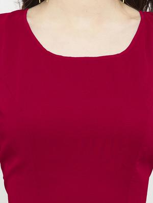 pink solid georgette assymetric dress - 15031077 - Standard Image - 4
