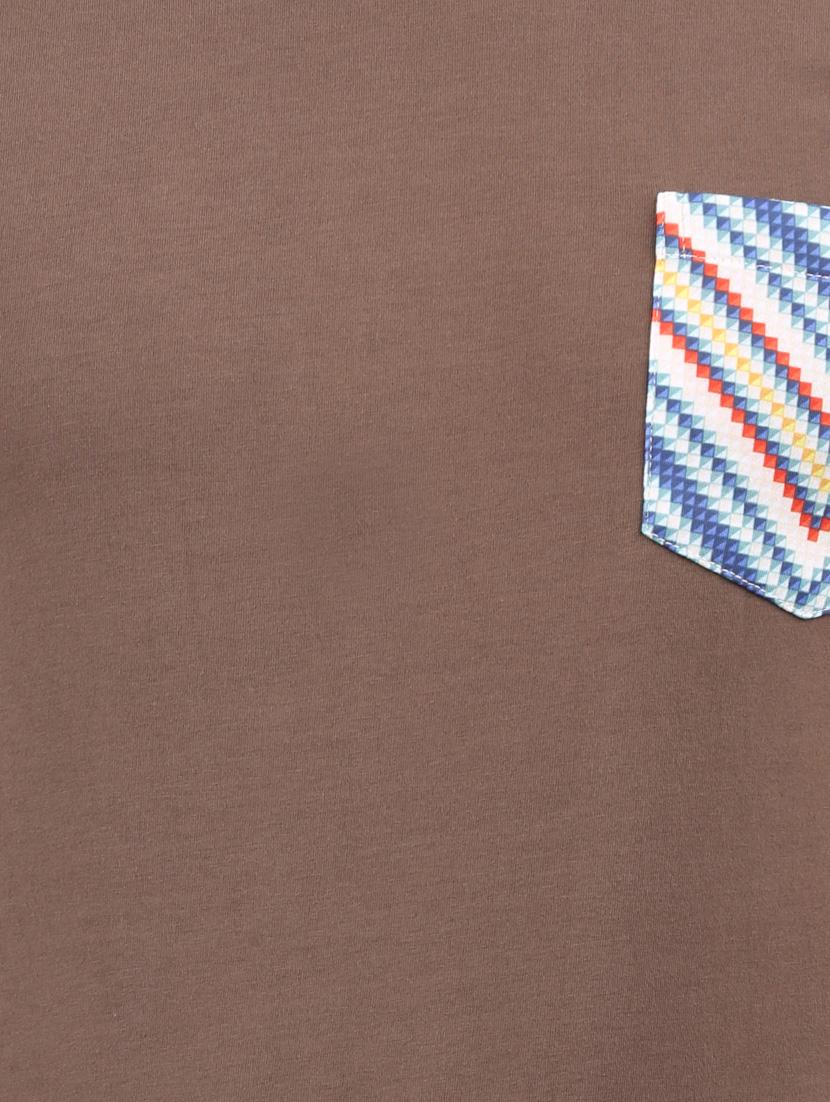 brown cotton pocket tees tshirt - 15032384 - Zoom Image - 4