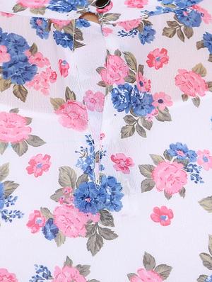 white floral printed georgette top - 15032896 - Standard Image - 4