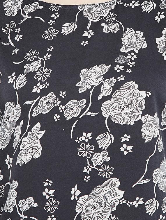 black floral cold shoulder top - 15034186 - Zoom Image - 4