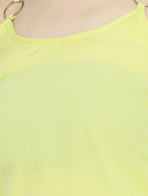 yellow solid cold shoulder top - 15034245 - Standard Image - 4