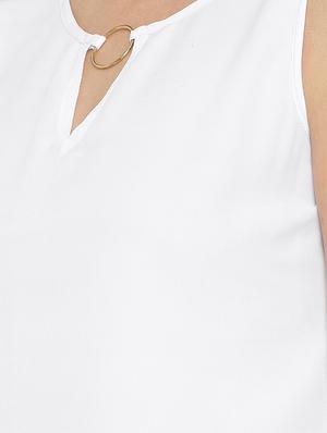 white solid a-line top - 15034253 - Standard Image - 4