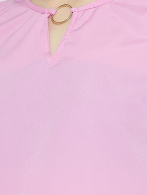 pink solid a-line top - 15034256 - Standard Image - 4