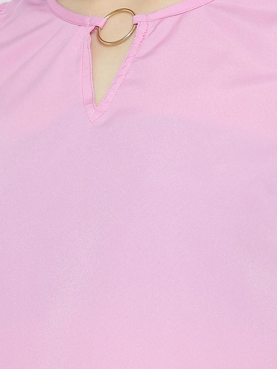 pink solid a-line top - 15034256 - Zoom Image - 4