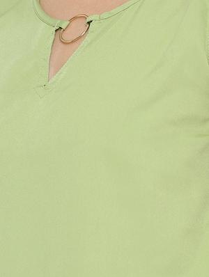 olive green solid a-line top - 15034257 - Standard Image - 4