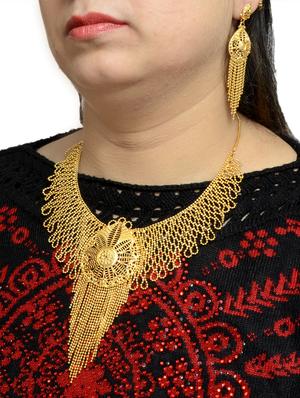 Gold Tone Necklace & Earrings Set - 15034424 - Standard Image - 4