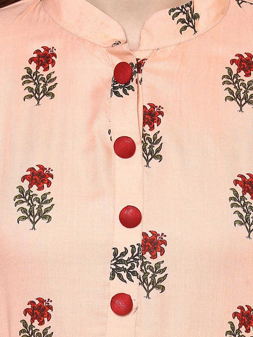 floral high-low kurta - 15036052 - Zoom Image - 4