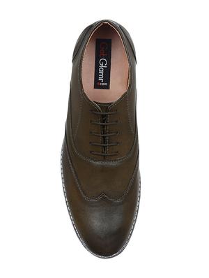 brown leatherette lace-up brouge - 15036852 - Standard Image - 4