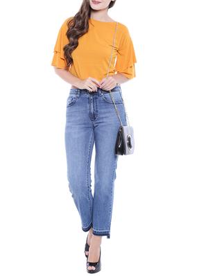 blue denim high rise jeans - 15037091 - Standard Image - 4