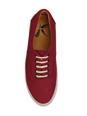 red canvas lace up sneaker - 15037618 - Standard Image - 4