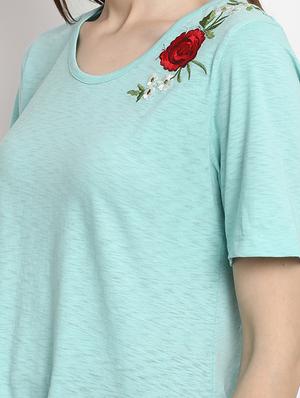 tie knot hem embroidered top - 15038425 - Standard Image - 4