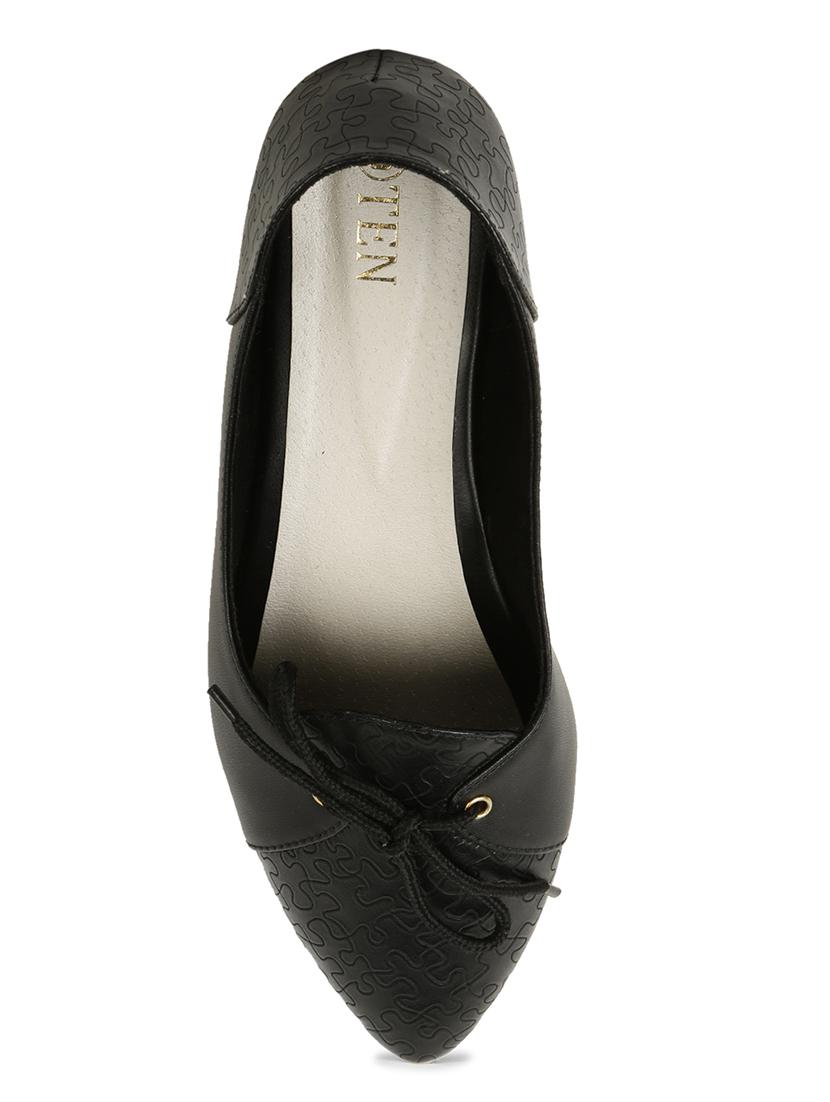 black faux leather slip on ballerina - 15039686 - Zoom Image - 4