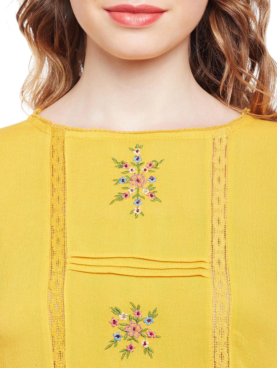 lace insert embroidered ruffled top - 15042624 - Zoom Image - 4